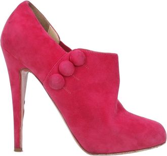 Christian Louboutin Fuxia Cest Moi Suede Ankle Boots Size 37.5