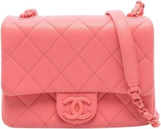 Chanel Pre-owned Vintage Shoulder Bag - Dames - Vintage Schoudertas - Roze - ONE Size - Leer - Vintage