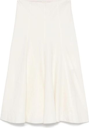 Khaite Lenno Rok - Dames - Midirokken - Wit - XS - Katoen - Rokken