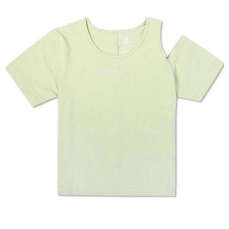 Converse (WMNS) Converse Twisted Knits Slim Asymmetrical T-Shirt Green 10023192-A03