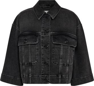 Mos Mosh Grijze Deluxe Jack met &frac34; Mouwen - Dames - Spijkerjassen - Grijs - M - Katoen - Jassen