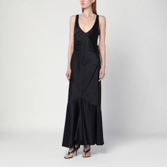 Sportmax Long black dress in satin