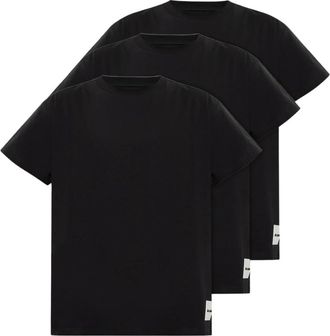 Jil Sander Branded T-shirt 3-pack - Heren - T-shirts - Zwart - S - Katoen - Tops