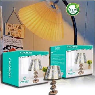 Trade Shop Trade Shop Traesio - Trade Shop - Lampada Da Tavolo Lume Abat Jour Comodino Com&ograve; Arredo Camera Casa Luce Tx-9776