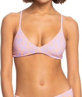 Roxy Hawaiian Heat Triangle Bikini Top In Lilac Orange