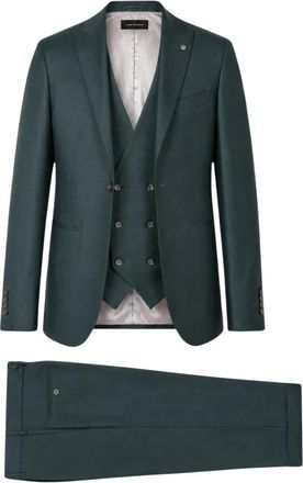 Luigi Bianchi Mantova Single Breasted Suit - Heren - Business pakken - Groen - M - Kostuums