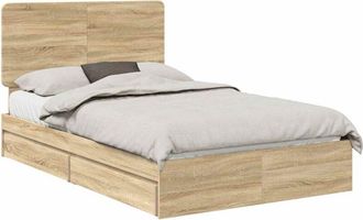 vidaXL Cama Con Almacenamiento Con Cabecera Roble Sonoma 120 X 200 Cm Vidaxl