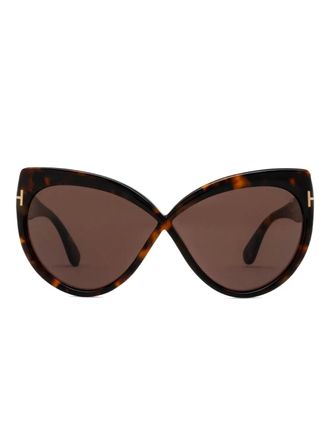 Tom Ford Eyewear tortoiseshell cat-eye frame sunglasses - unisex - Acetate - 65 - Brown