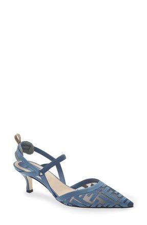 Fendi Colibr&igrave; Lite Kitten Heel Slingback Pump in Light Blue at Nordstrom, Size 9.5Us