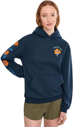 Marmot Born to Bloom Hoodie Womens Clothing Nightfall Navy : SM, Cotton/Fleece/Polyester