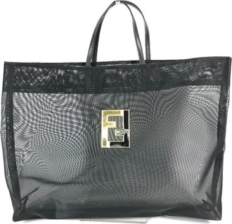 Fendi Black Nylon Mesh Beach Bag Tote Bag (Pre-Owned)