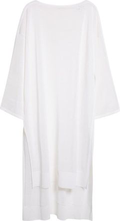 Alaia Linen & Silk Caftan Dress in Blanc at Nordstrom, Size 10 Us