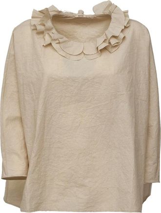Apuntob Dames, Blouses & Shirts, Beige, Maat: S