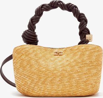Ganni Italian Straw Mini Bou Bag in