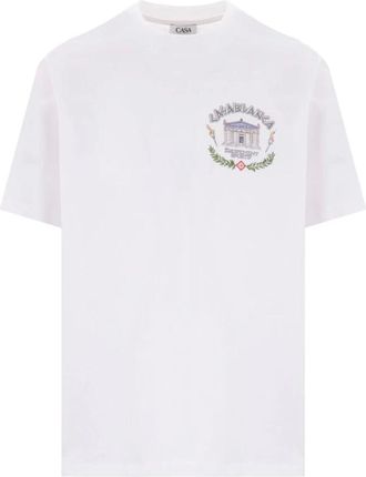 Casablanca T-Shirts, male, White, Size: L Graphic Print Crew Neck T-shirt