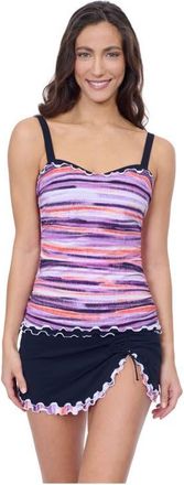 Gottex Riga D Cup Center Ruched Tankini in Purple Multi at Nordstrom, Size 40