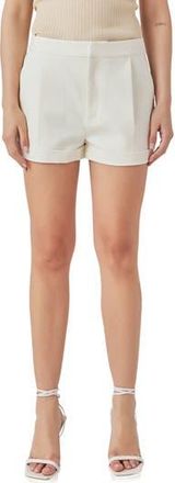 endless rose Pleated Low Rise Shorts in Ecru at Nordstrom Rack, Size X-Small