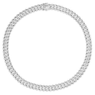 The Diamond Store 21 Inch Havana Cuban Lab Diamond Necklace 3.00ct Set In 925 Silver