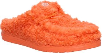 Hey Dude Wally Faux Shearling Slipper in Electric Orange at Nordstrom, Size 13