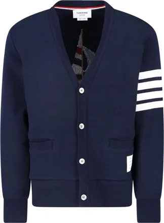 Thom Browne Blue 4-Bar Cotton Cardigan