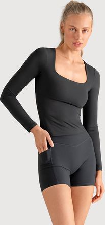 Bloch Ladies Apex Essential Long Sleeve Top, Vanilla Custard