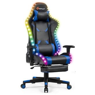 Giantex Silla Gaming Giratoria Azul