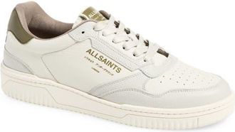 AllSaints Regan Low Top Sneaker in White/green at Nordstrom, Size 12
