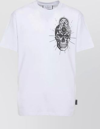 Philipp Plein skull tattoo print cotton t shirt
