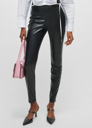 HUGO BOSS Womens Honati-3 Extra Slim-Fit Trousers - Black - Size: 10