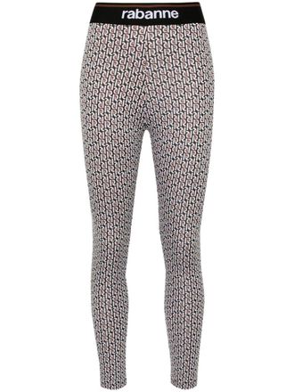 Paco Rabanne Leggings con monogramma Bodyline - Nero