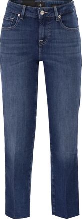 7 For All Mankind Calie rechte denim jeans met enkelstretch en metallic vezels