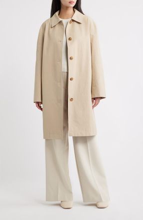 Vince Tailored Longline Raincoat in Sun Clay at Nordstrom, Size X-Large