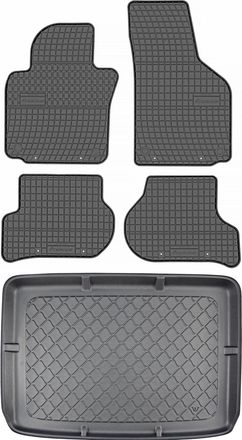 OEM Skoda Yeti Crossover De 06.2009 A 11.2017. Juego De Alfombrillas De Goma Para Coche + Alfombrilla Para Maletero