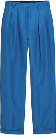 Versace Wool and Linen-blend Trousers - Blue - 40 (UK8 / S)