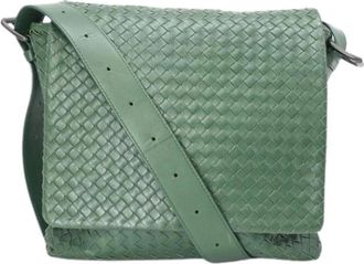 Bottega Veneta Pre-owned Intrecciato Schoudertas - unisex - Vintage Schoudertas - Groen - ONE Size - Leer - Vintage