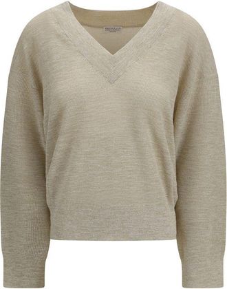 Brunello Cucinelli Beige Linen Womens Sweatshirt