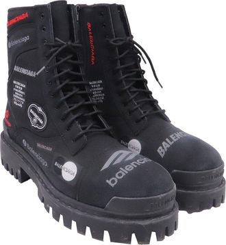 Balenciaga Womens Cotton Strike Combat Boot (Authentic Pre-Loved)