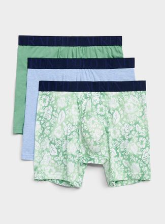 Polo Ralph Lauren Mens 6 green/pattern/blue boxer briefs Cotton & polyester 3-pack