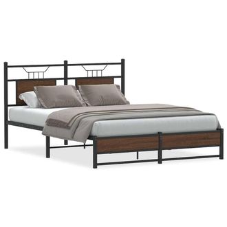 Berkfield Home Bed Frame without Mattress Brown Oak 140x190 cm Engineered Wood