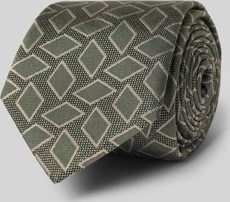 Willen Krawattenfabrik Krawatte aus Seide im Allover-Look (7,5 cm) in Gruen, Gr&ouml;&szlig;e 1