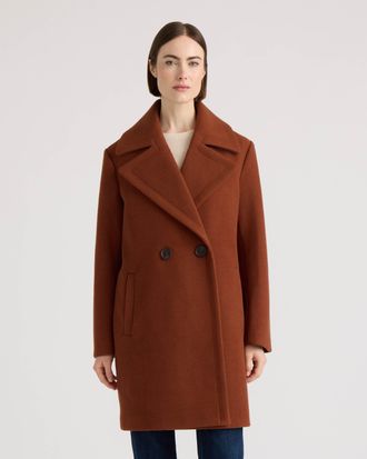NVLT Womens Faux Wool Oversize Coat with Large Notch Collar