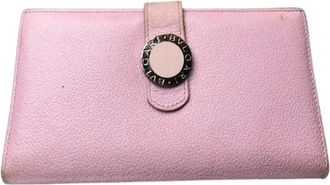 Bulgari Pre-owned Wallets, female, Pink, Size: ONE SIZE Pre-owned Leather Wallet
