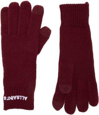 AllSaints Logo Gloves in Tawny Port at Nordstrom Rack