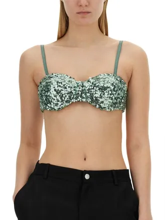 Moschino Sequined Crop Top - Blue