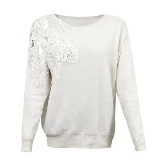 D.exterior Maglione con dettagli in pizzo - - Knitwear - Donna - Bianco - XS