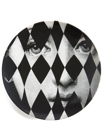Fornasetti Tema e Variazioni n.368 wall plate - unisex - Porcelain - One Size - Black