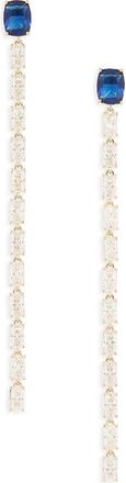 Nadri Cubic Zirconia Linear Drop Earrings in Gold/Blue at Nordstrom Rack
