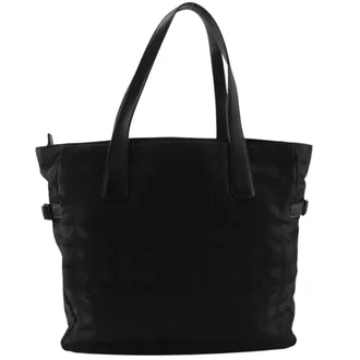 Chanel New Travel Line Black Nylon Canvas Tote Bag Weekend Bag (Pre-Owned)