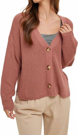 Wishlist Textured Cardigan In Brown