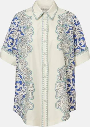 Alemais Al&eacute;mais Printed cotton and silk shirt